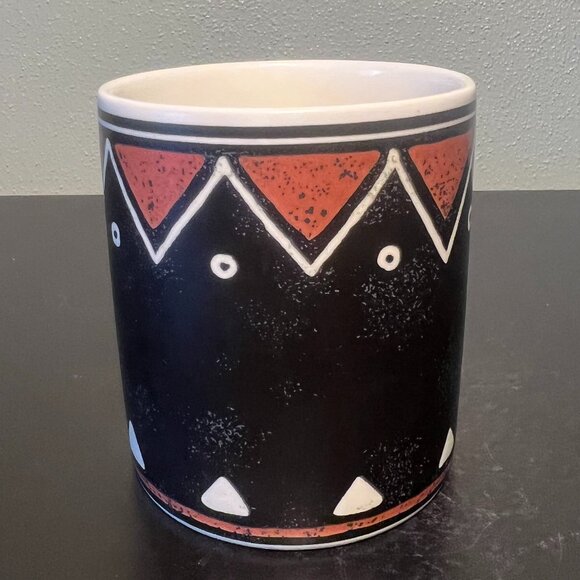 Vintage MIKASA Fashion Plate MOZAMBIQUE Pattern Tribal Art Mudcloth Ceramic Mug - Picture 2 of 10